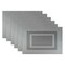 CC Home Furnishings Set of 6 Gray Double Framed Contemporary Rectangular Placemats 13" x 19"